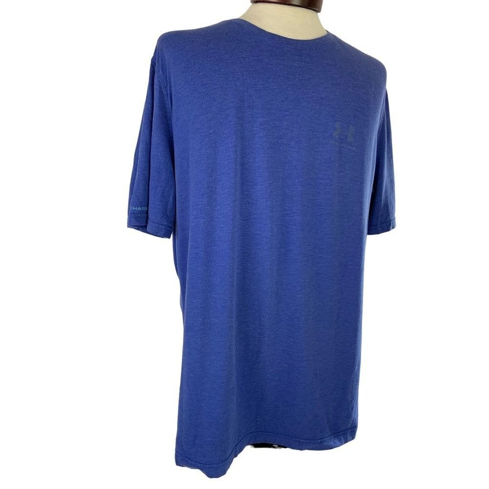 Large Under Armour Men's Blue Loose Fit HeatGear Tshirt Short Sleeve